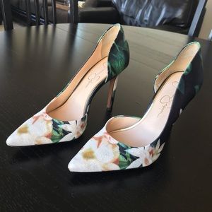 Jessica Simpson d’orsay Floral Heels